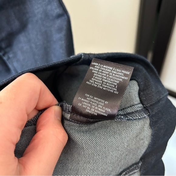 [4] Anthropologie Holding Horses Dark Denim Knotted Waist Sleeveless Midi Dress - Picture 9 of 11